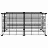 Cumpara ieftin Cusca pentru animale de companie cu 8 panouri, neagra, 35x35 cm, otel