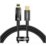 Cablu alimentare si date Baseus Explorer,Fast Charging Data Cable pt. smartphone,USB Type-C la Lightning 20W, 1m, Auto Power-Off,negru transparent