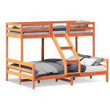 Cumpara ieftin Pat supraetajat 80x200/140x200 cm maro ceruit lemn masiv de pin