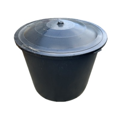 Cada Mastellone 500 L, neagra, din plastic, cu capac foto