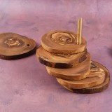 Set suport pahare Etna din lemn de măslin 6 buc