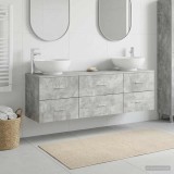 Cumpara ieftin Set de mobilier pentru baie 3 buc. Gri Beton 161 x 44.5 x 80 cm