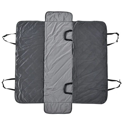 Husa bancheta auto pentru protectie si transport caini, catifea si bumbac, gri, 165x145 cm foto