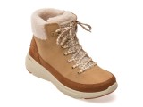 Ghete SKECHERS maro, GLACIAL ULTRA, din piele intoarsa