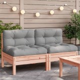 Canapea Gradina Lemn Douglas, 2 Buc, Gri cu Perne, Gossi 63x63x62.5 cm