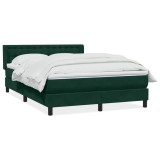 Cumpara ieftin Pat box spring cu saltea, verde inchis, 160x220 cm, catifea
