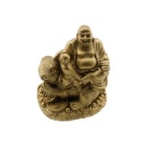 Statueta Feng Shui Buddha fericit pe iepure, 7,5cm, model FS305
