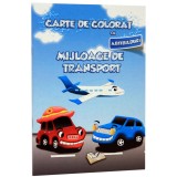 Carte de colorat cu abtibilduri - Mijloace de transport |