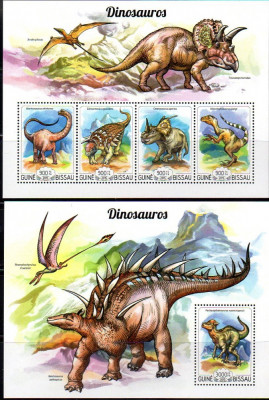 Guineea Bissau 2015, Fauna, Dinozauri, MNH foto