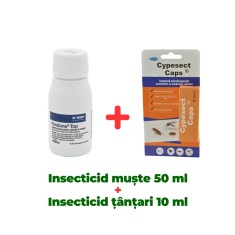 Insecticid concentrat muste si tantari, fara miros, Fendona 50ml + Insecticid concentrat Cypesect Caps 10 ml, fara miros, eficient contra gandacilor,