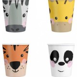 Set 4 pahare de unica folosinta cu animale StarHome GiftGalaxy, Hessa