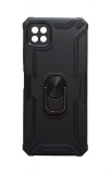 Cumpara ieftin Husa telefon compatibila cu Samsung Galaxy A22 5G, Powerful, Inel si placuta metalica, HT122, Negru, Silicon, Carcasa