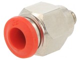 Racord push-in simplu alamă nichelată M5