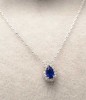 Colier din argint Lacrima cu Safir Albastru Arg44A, Argintboutique