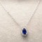 Colier din argint Lacrima cu Safir Albastru Arg44A
