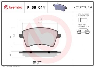 BREMBO P 68 044 PRIME LINE set placute frana,frana disc foto