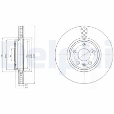 Set discuri frana fata DELPHI, Audi A4 (B8), 08.07-12.2015, A4 Allroad (8kh, B8), 04.2009-05.16, A4 Avant (B8), 11.07-12.2015, A5, 2007-2017, Q5 (8rb
