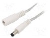 Cablu alimentare DC, DC 5,5/2,5 mufa, DC 5,5/2,5 soclu, transparent, 3m, BQ CABLE - DC.EXT.8610.0300