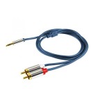 Cablu audio HiFi stereo Jack 3.5 mm - 2x RCA 1m dublu ecranat HOME