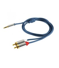 Cablu audio HiFi stereo Jack 3.5 mm - 2x RCA 1m dublu ecranat HOME