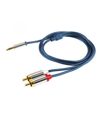 Cablu audio HiFi stereo Jack 3.5 mm - 2x RCA 1m dublu ecranat HOME foto