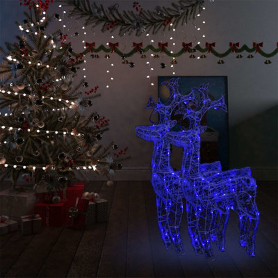vidaXL Decorațiuni reni de Crăciun, 2 buc., 60x16x100 cm, acril foto