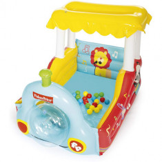 Centru de Joaca BestWay Trenuletul Gonflabil Fisher Price cu 25 Mingi, 132 x 94 x 89 cm foto