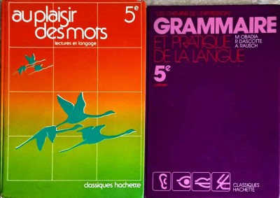 SET 2 VOL. 5e COLLEGES: AU PLAISIR DES MOTS LECTURES ET LANGAGE; GRAMMAIRE ET PRATIQUE DE LA LANGUE -M. OBADIA S foto