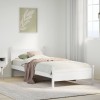 VidaXL Cadru de pat fără saltea, alb, 75x190 cm, lemn masiv de pin