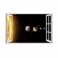 Autocolant decorativ, Fereastra, Planete, Multicolor, 83 cm, 210ST