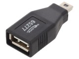 Adaptor USB 2.0 A soclu - B mini mufă, nichelat