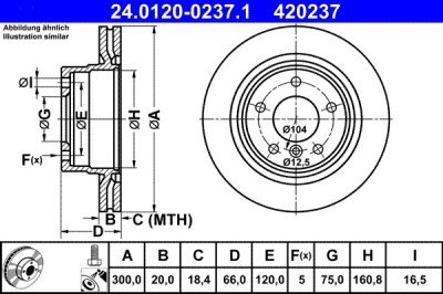 ATE 24.0120-0237.1 Disc frana foto