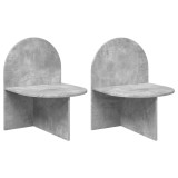 vidaXL Noptieră 2 pcs Gri Beton 48 x 49 x 65 cm Lemn prelucrat 8001120