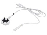 Cablu 2x0,75mm2 BS 1363 (G) mufă IEC C7 mamă PVC 1,8m alb POS