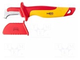 Cuțit semirotund pentru electricieni cu picior de ghidare NEO TOOLS 180mm, izolat, capac protecție, 1kV AC