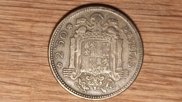 Spania - moneda de colectie raruta - 2 1/2 sau 2,5 pesetas 1956 - spectaculoasa!