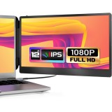 Cumpara ieftin Monitor Extensibil Dublu Laptop 13-16.5 inch, Ecran 12 inch IPS Full HD 1080P, 60Hz, Plug and Play, USB-C, Compatibil Windows MacOS Linux Android, Por