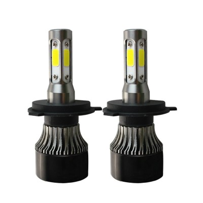 Set 2 LED-uri Auto Techstar&amp;reg; S4, H4, 40w, 4000 Lumeni, 6500K, AUTO, 12-24 Volti, COB, Canbus, Radiator Aluminiu foto