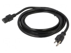 Cablu Alimentare 3m Negru IEC C13 la NEMA 5-15