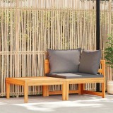 vidaXL Set mobilier grădină cu perne gri &icirc;nchis, 2 piese, lemn acacia 316321