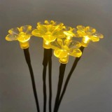 Cumpara ieftin Set 4 Lampi Solare Flori LED Alb Cald Decoratiune Gradina IP65 Plastic ABS