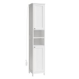 VASAGLE Dulap baie inalt si ingust cu lumina LED, rafturi reglabile, MDF lacuit, 30x30x170 cm, alb Household NewTrend