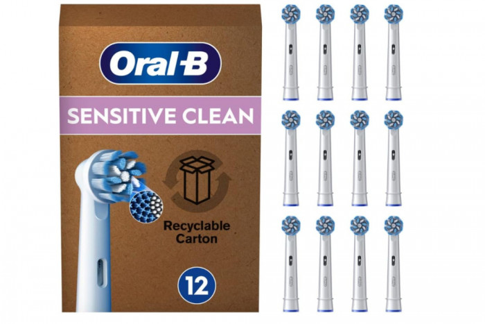 Set 12 rezerve pentru periuta de dinti electrica Oral-B Pro Sensitive Clean, alb - RESIGILAT