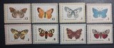 Bulgaria 1962 fluturi insecte serie 8v. nestampilata