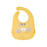 Baveta din silicon cu buzunar, ajustabila, Yum! Bib - Yellow jiraffe