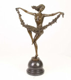 Dansatoare cu flori-statueta Art Deco din bronz BJ-17, Nuduri
