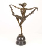 Dansatoare cu flori-statueta Art Deco din bronz BJ-17