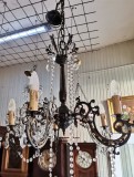 Boem candelabru de dimensiuni impresionante din bronz și cristale