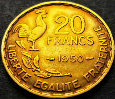 Moneda istorica 20 FRANCI / FRANCS - FRANTA, anul 1950 * cod 482 B foto