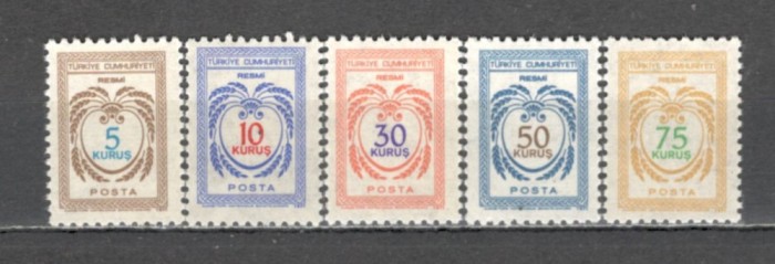 Turcia.1971 Timbre de serviciu-Cifra ST.163